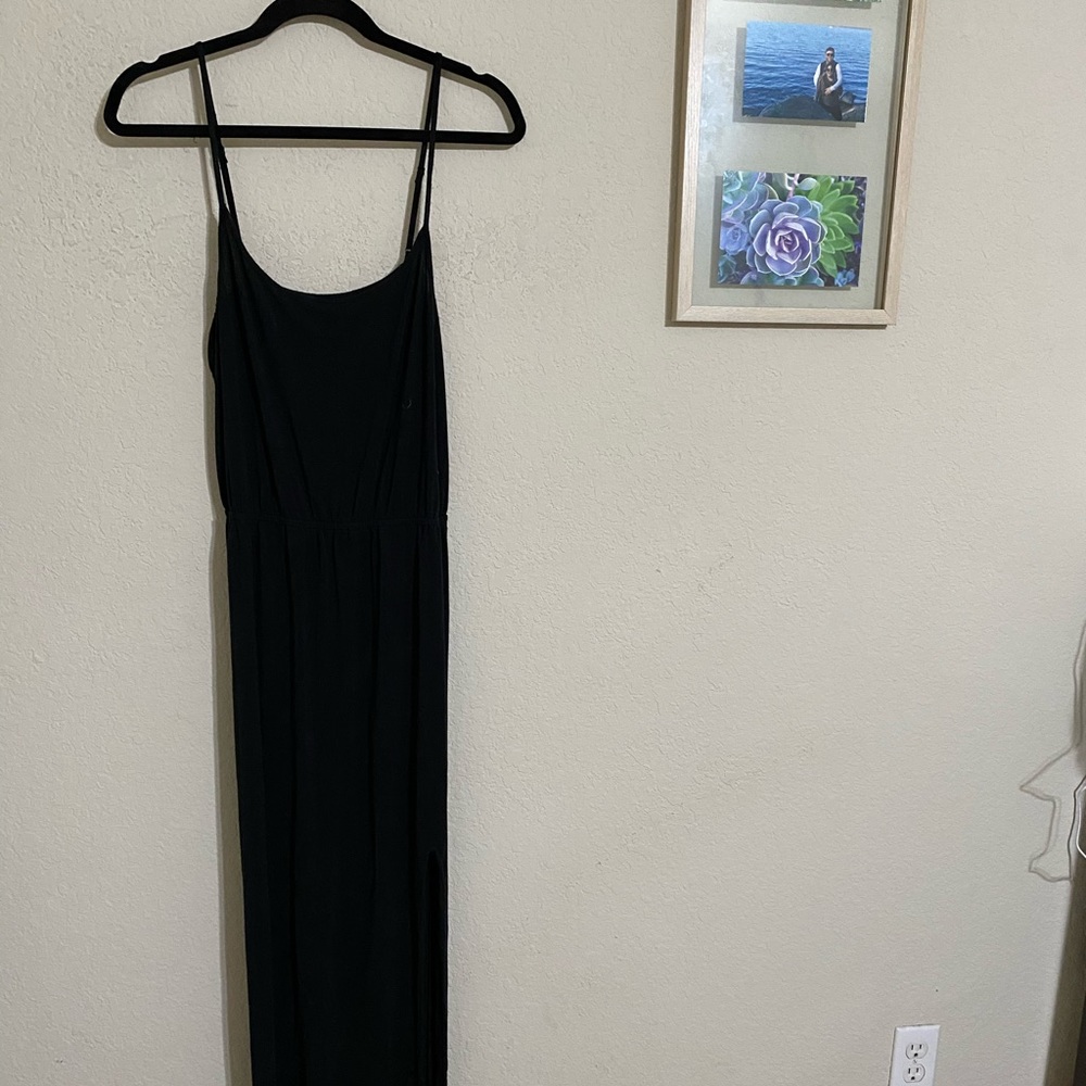 Large American Eagle Black Maxi dress with slit
